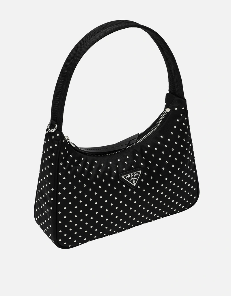 Prada ブラックRe Editionナイロンハンドバッグスタッズ付き (すべての