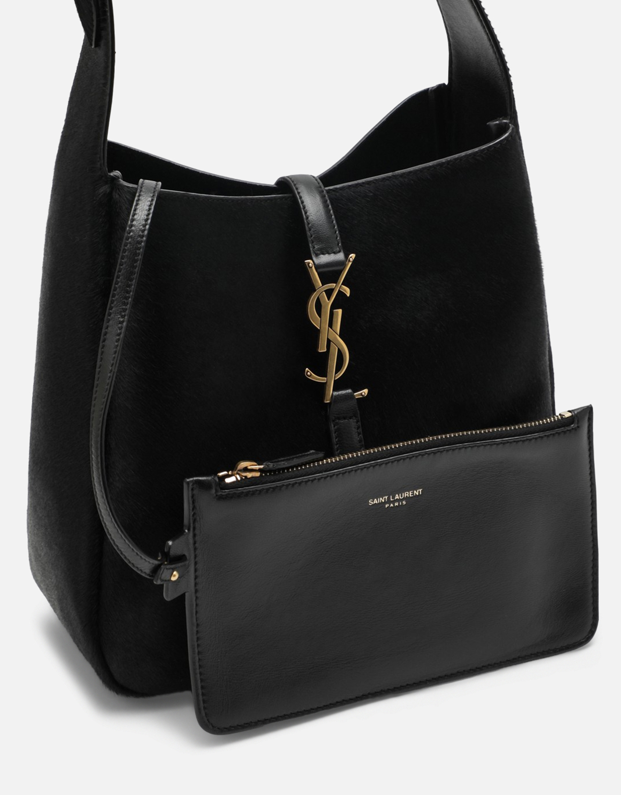 Saint Laurent ル5ア7ポニーエフェクトカーフスキンレザーショルダー