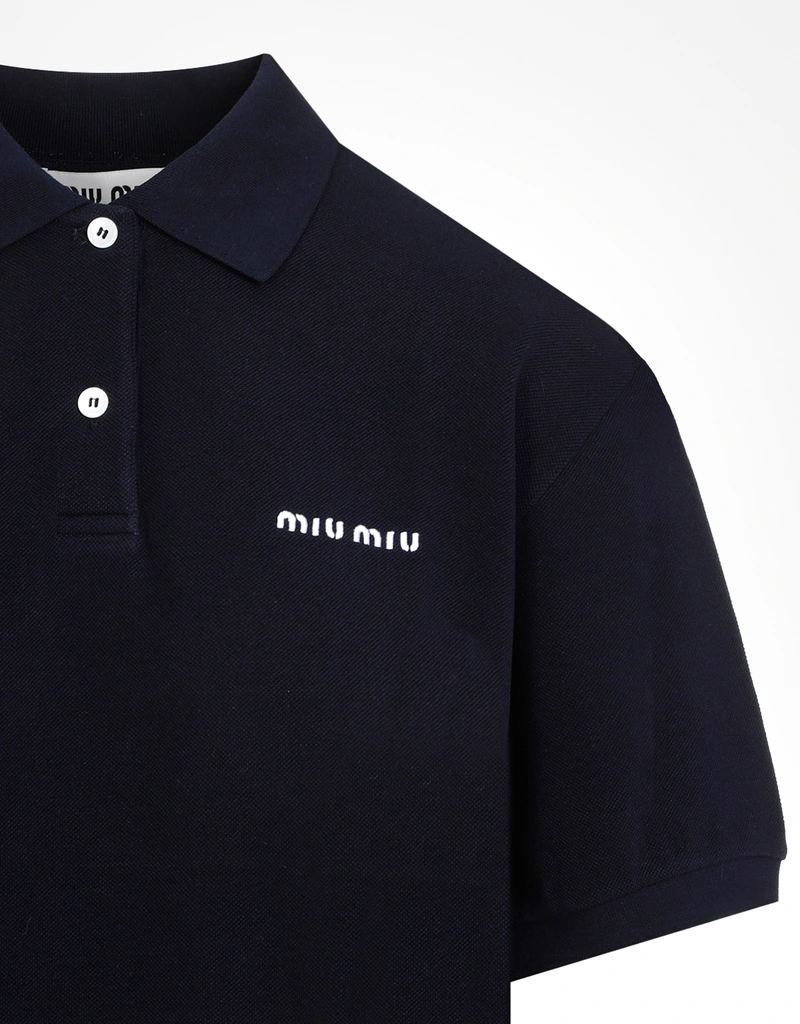 Miu Miu コットンピケポロシャツ (すべての新品) IFCHIC.COM