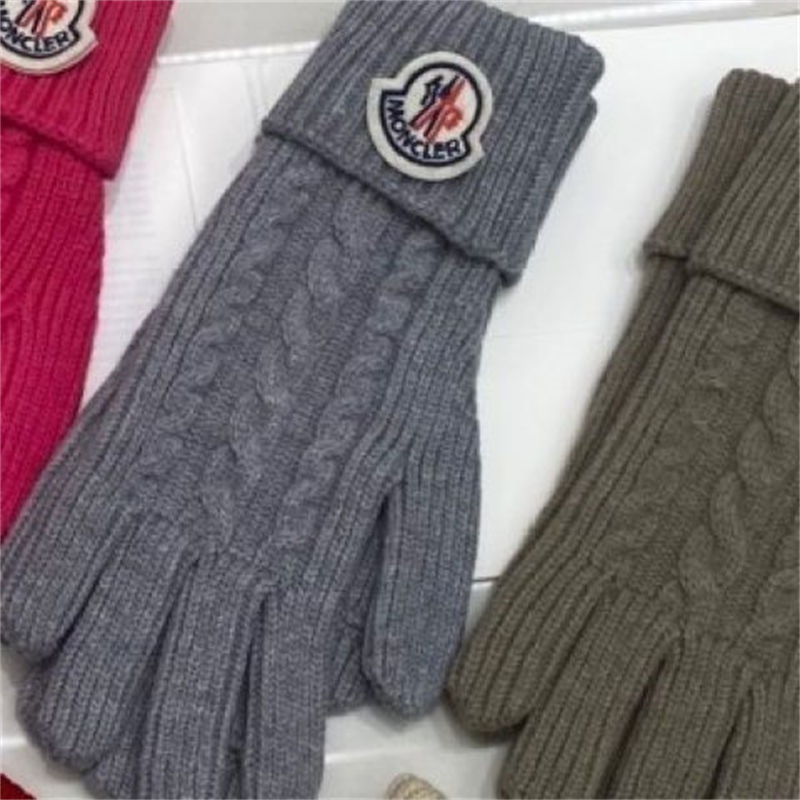 モンクレールブランドニット手袋 メンズ 冬 防寒 Monclerウールニット