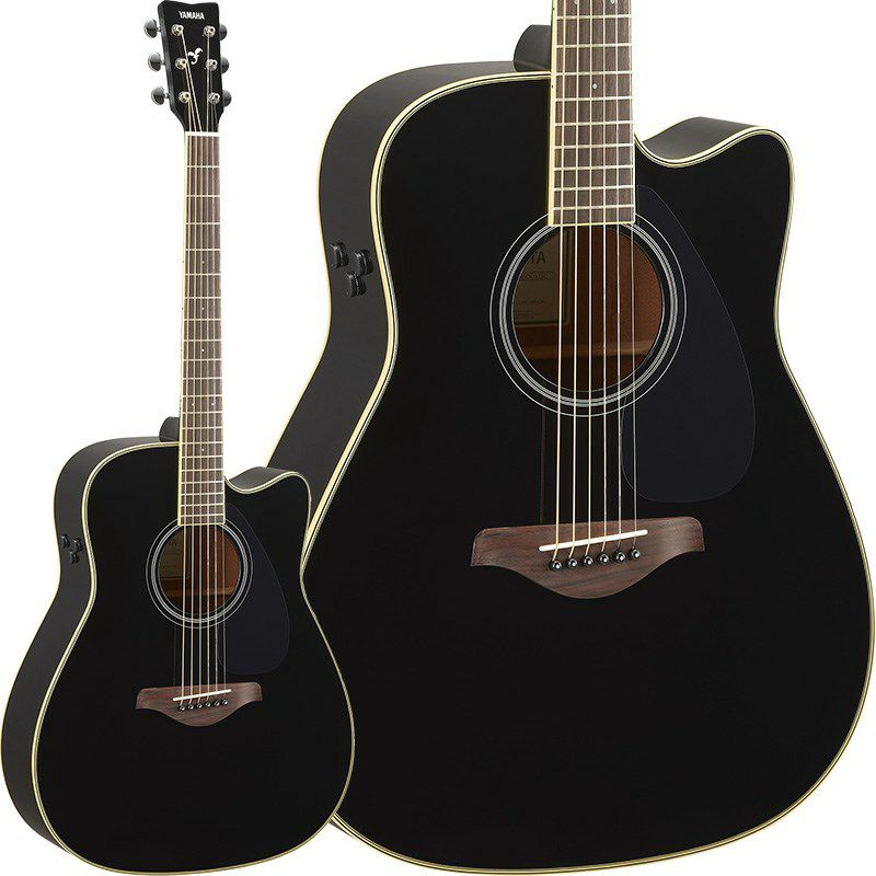 新品！格安！カッタウェイ アコースティックギター 、黒、専用バッグ他