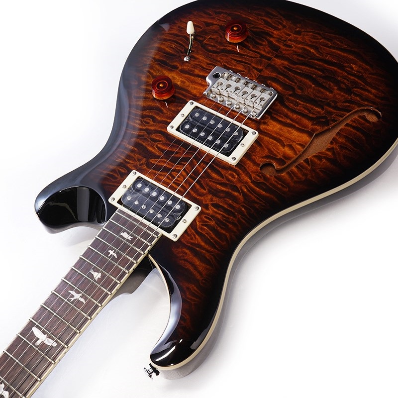 P.R.S. SE Custom 22 Semi-Hollow Quilt (Black Gold Sunburst)【限定