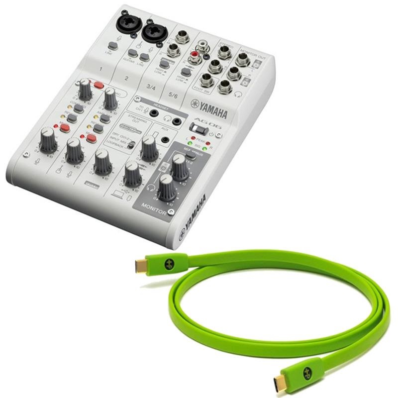 YAMAHA AG06MK2 W + OYAIDE製高品質USBケーブルセット (ヤマハ)(USB