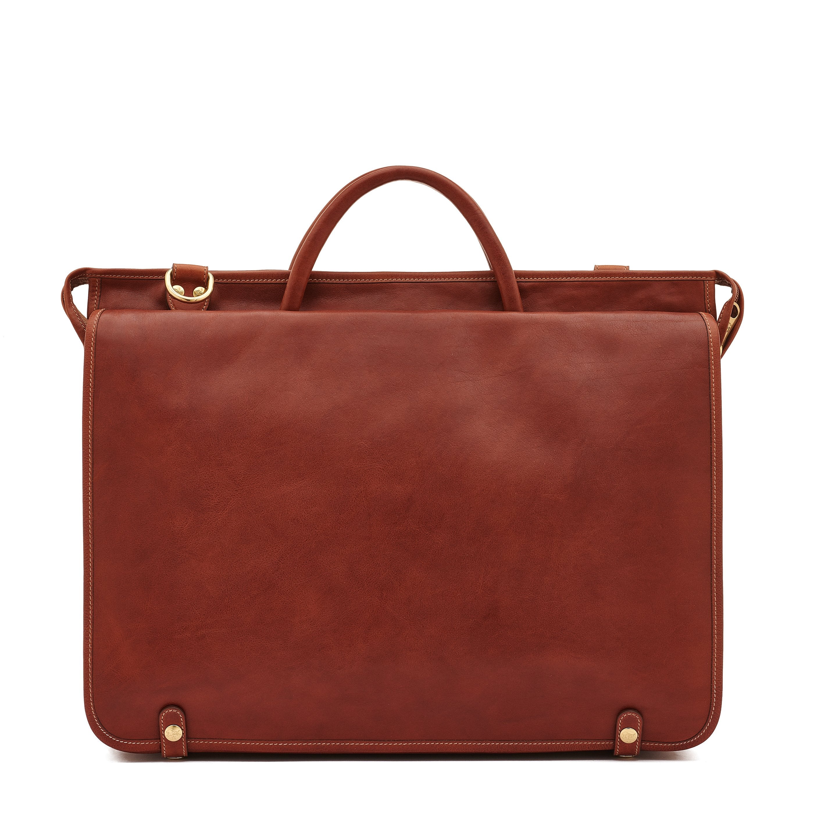 Wanny | Men's briefcase in vintage leather color sepia – Il Bisonte