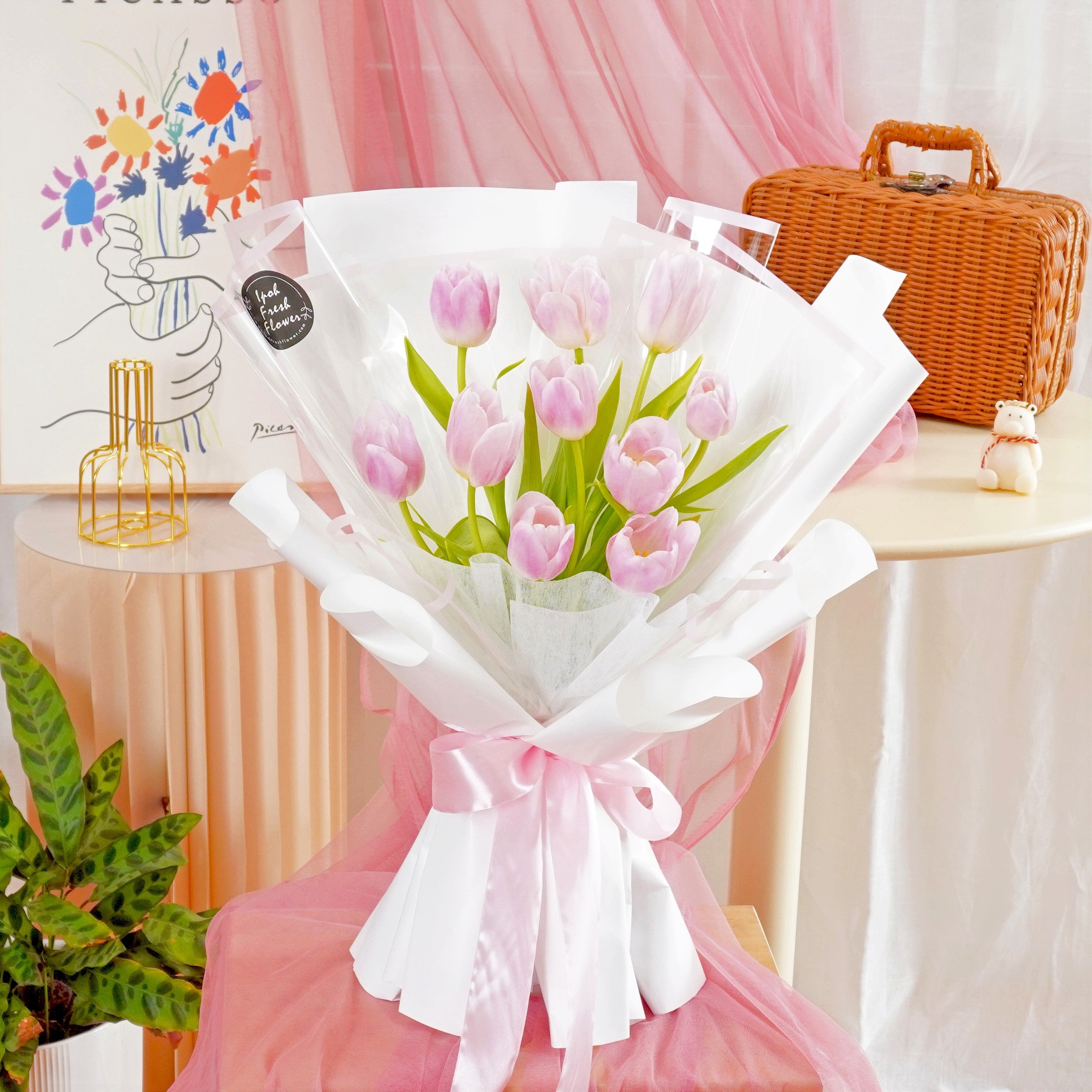 Yonina Pink Tulip Bouquet| Fresh Flower Bouquet Delivery – Ipoh