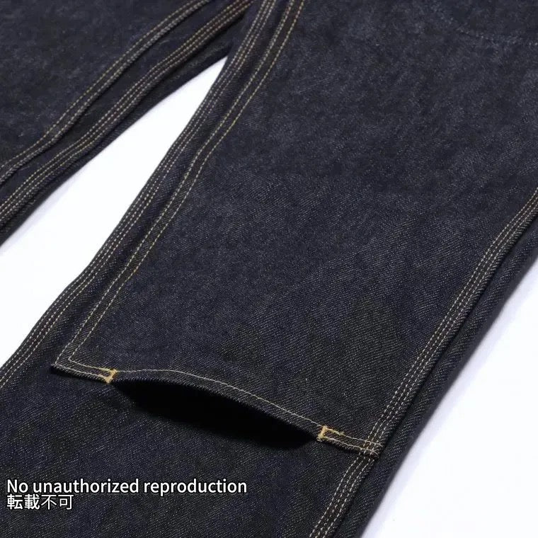 805】21ozセルビッチデニム ダブルニーオーバーオール／インディゴ