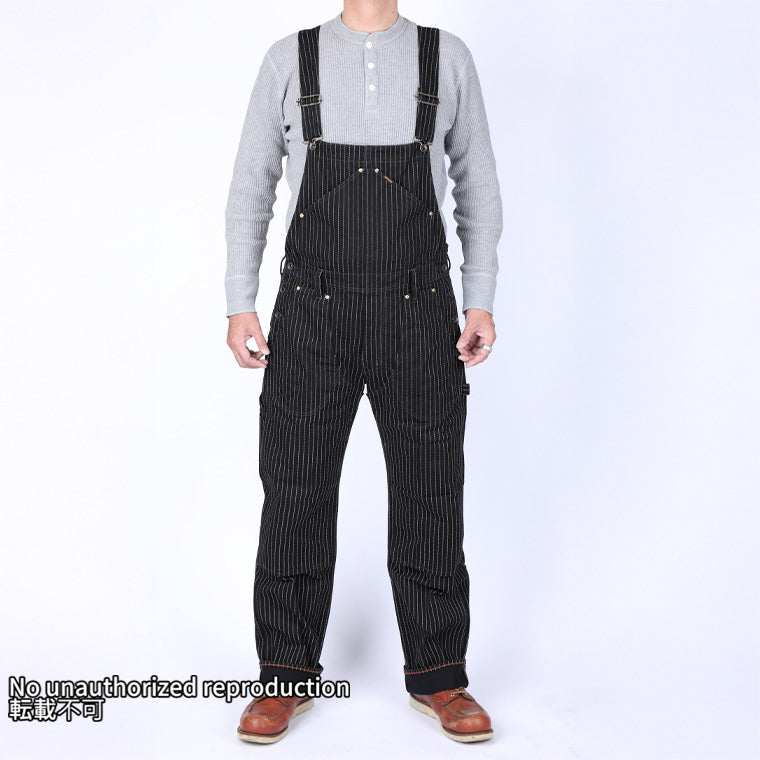 12ozブラックウォバッシュ ダブルニーオーバーオール／ブラック – IRON