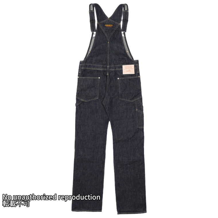 805】21ozセルビッチデニム ダブルニーオーバーオール／インディゴ