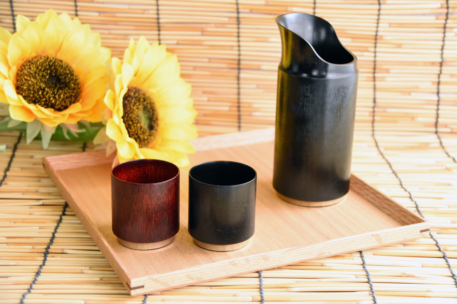 37黒柿墨流し 木製キャップ芯ケース 木目揃え 無塗装 37黒柿墨流し