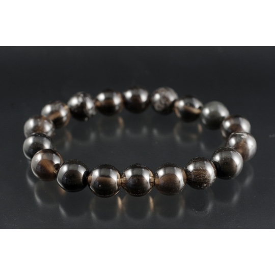 和田峠産黒曜石12mmブレスレット 天然石ブレス販売 名取貴石