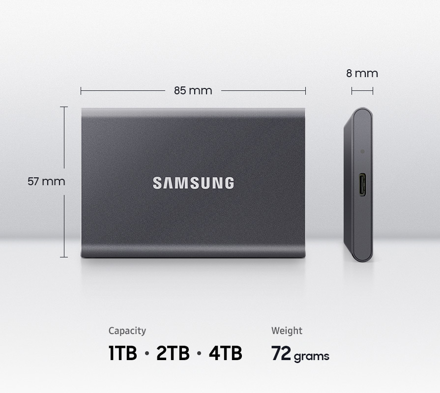 コンパクトでスタイリッシュな「Samsung Portable SSD T7」に 最大容量