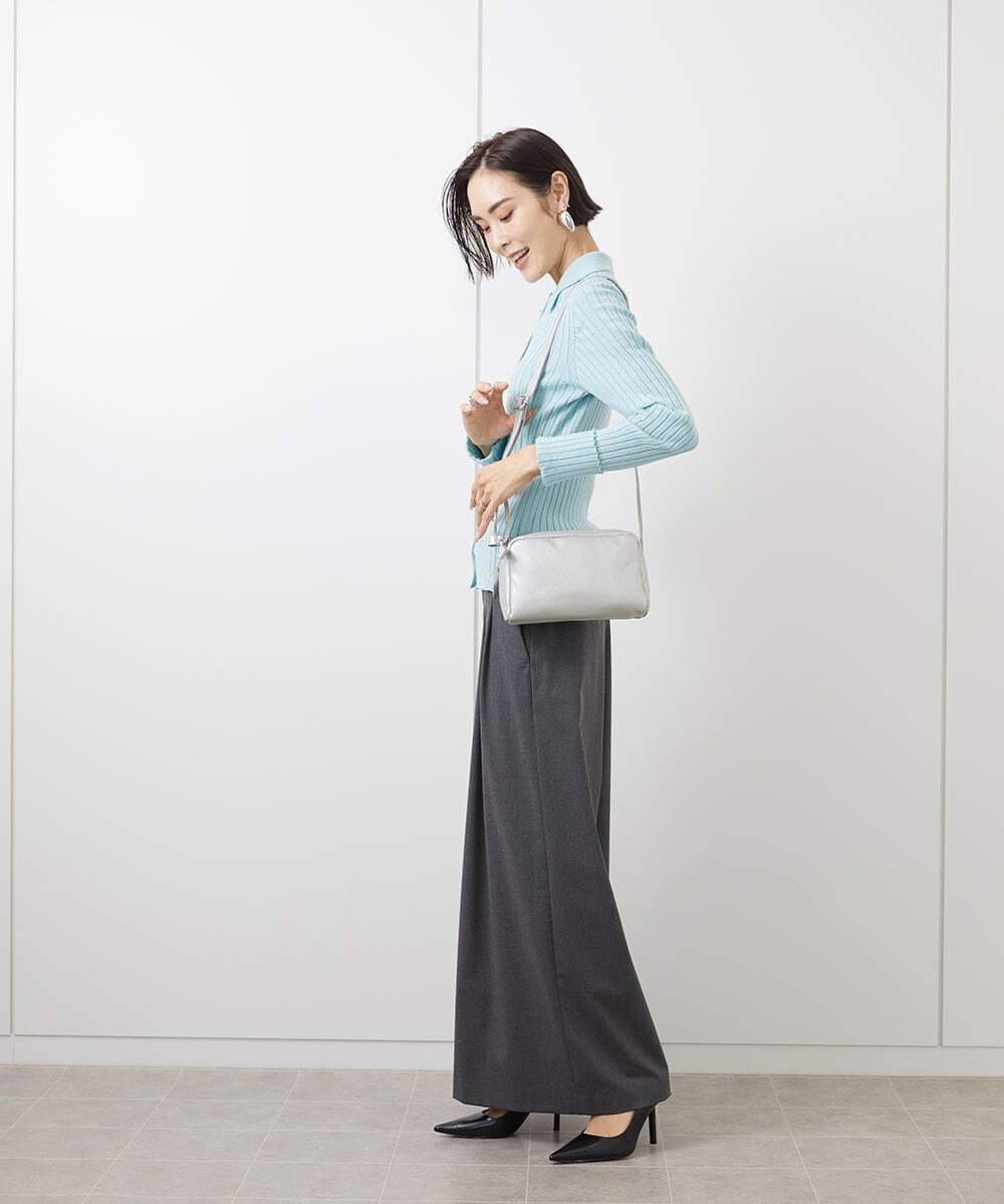 ダブルファスナーカウレザーショルダーバッグ(ショルダーバッグ) | MK