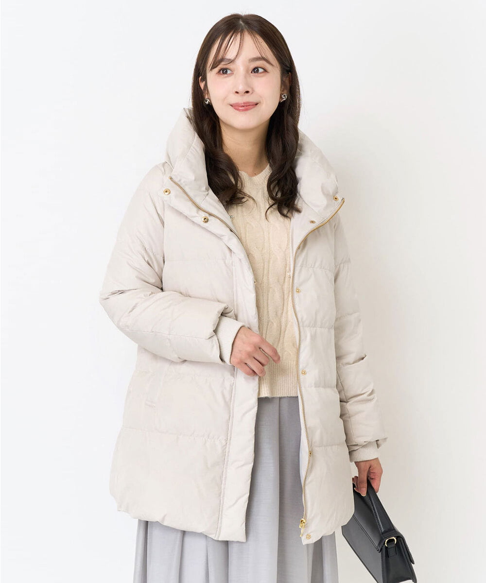 小さいサイズ】ベーシックタフタミドルダウンコート(ダウンジャケット