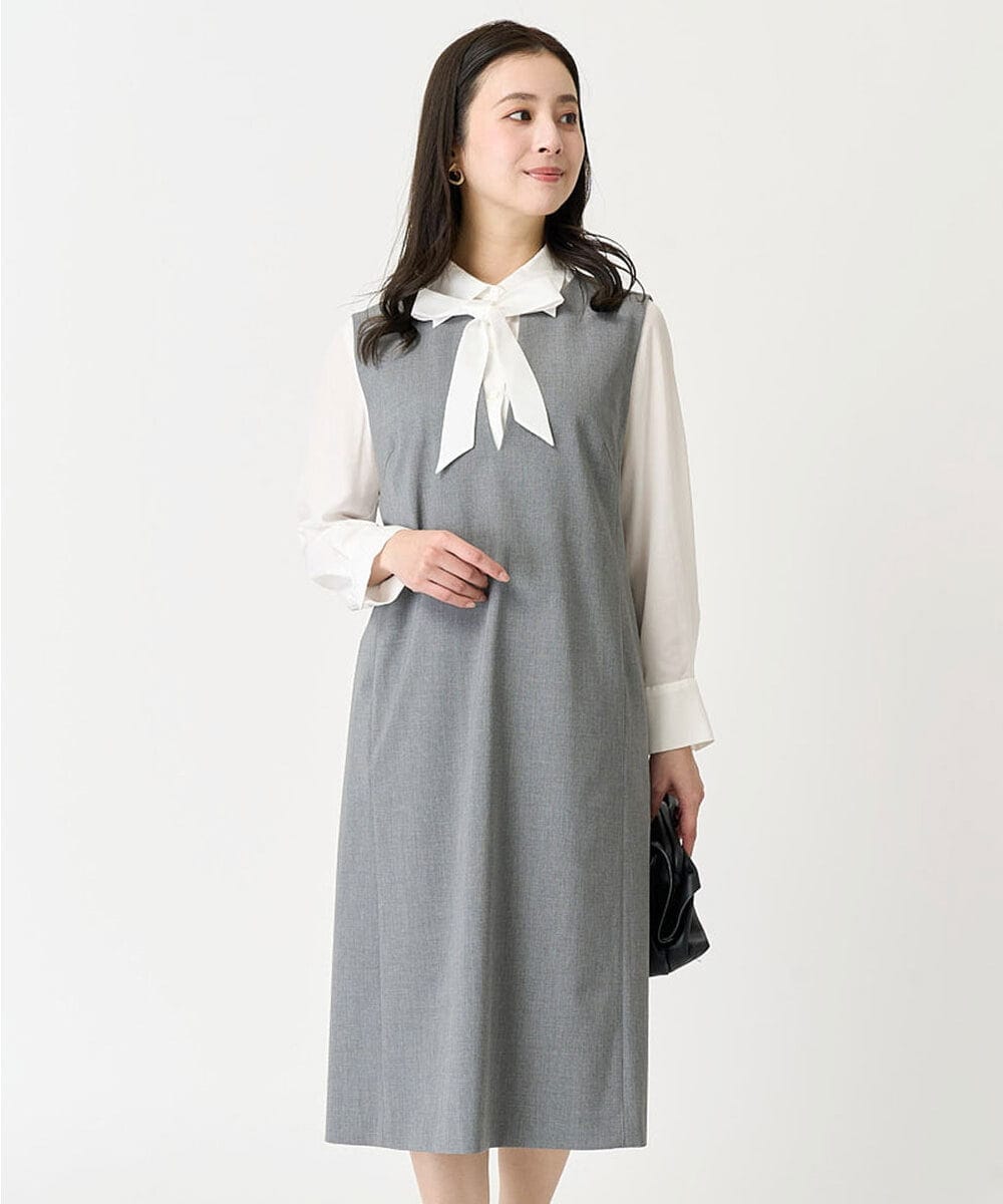 小さいサイズ]キーネックノースリーブワンピース(セットアップ対応