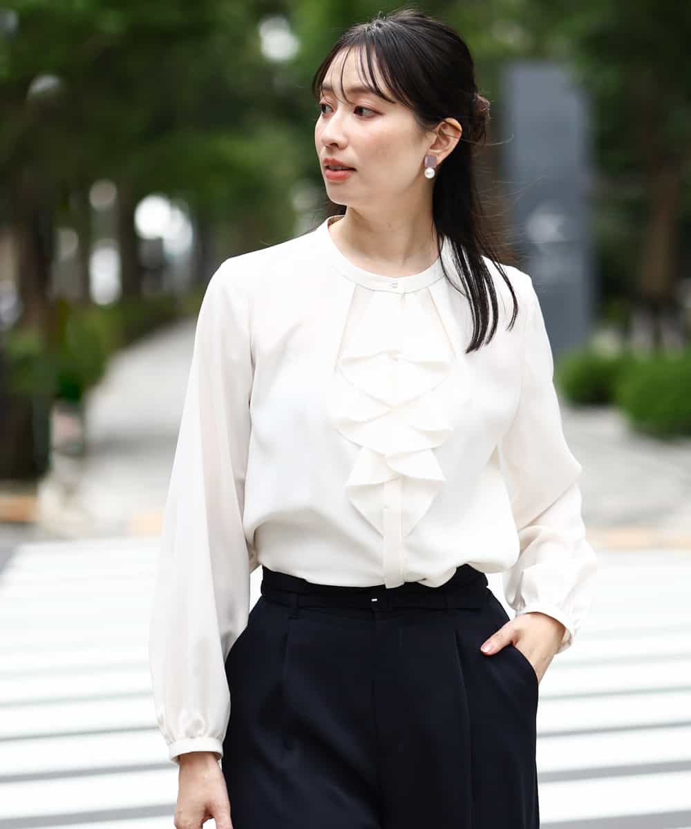 フロントフリルディティールブラウス/洗える(ブラウス・シャツ) | MK