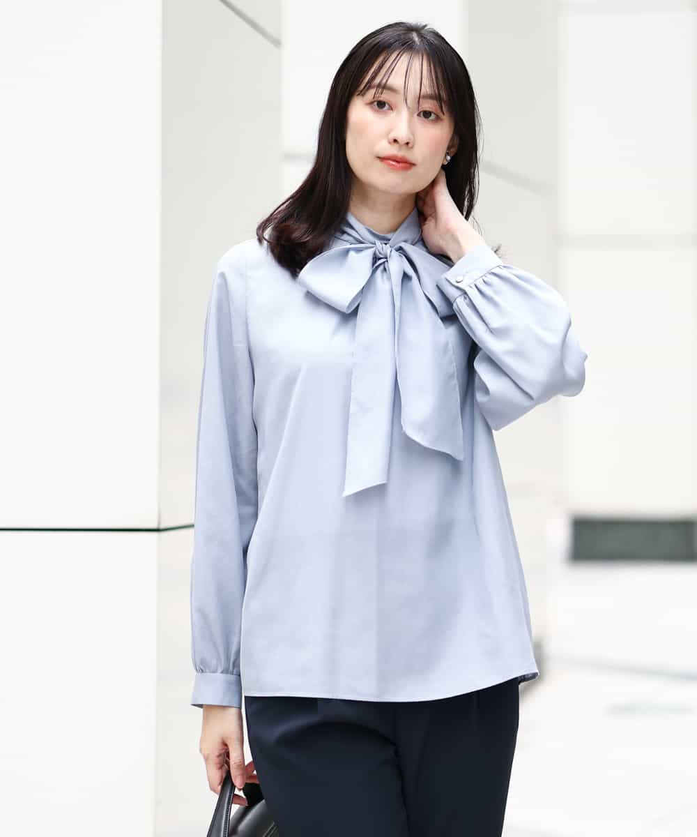 ボウタイ付きスタンドカラーブラウス/洗える(ブラウス・シャツ) | MK