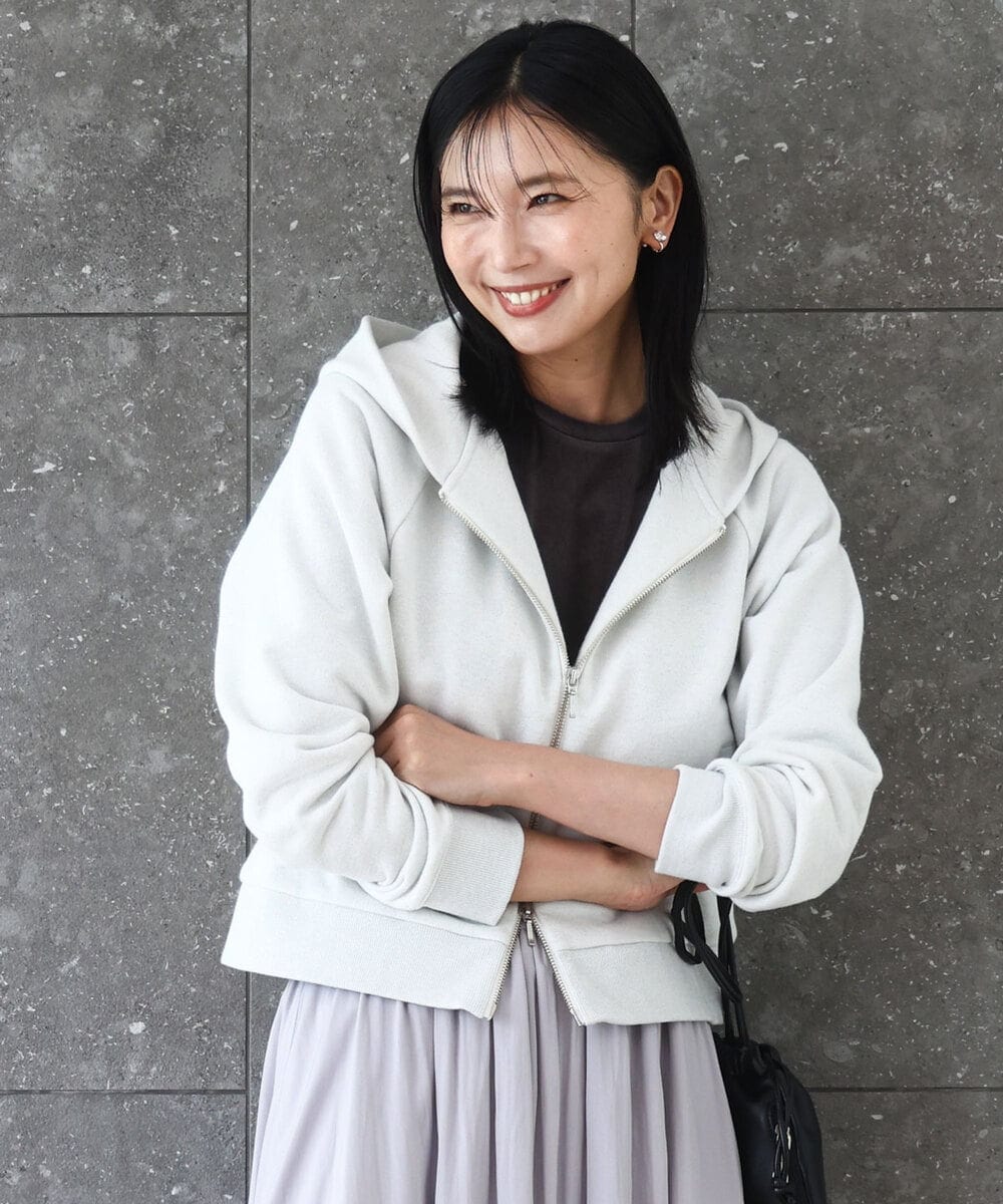 ラメ裏毛スウェットダブルジップパーカー/洗える(パーカー) | MK