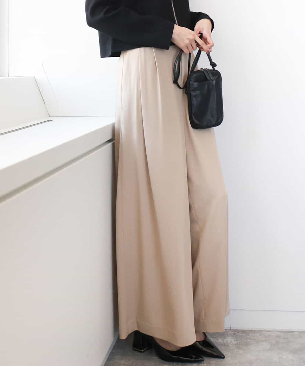 ドレープツイルワイドパンツ/洗える(フルレングスパンツ) | MK MICHEL