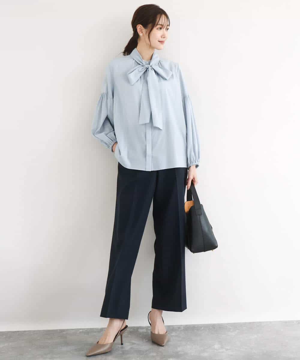 ダブルクロス セミワイドパンツ/セットアップ対応/洗える(フルレングス