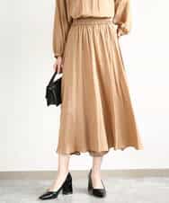 サテンガウチョパンツ/接触冷感/洗える(ガウチョ・ワイドパンツ) | MK