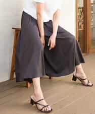 サテンガウチョパンツ/接触冷感/洗える(ガウチョ・ワイドパンツ) | MK