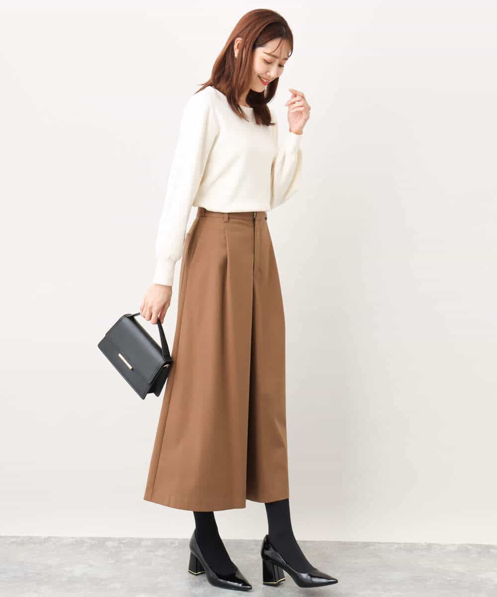 TRソフトストレッチガウチョパンツ/洗える(ガウチョ・ワイドパンツ