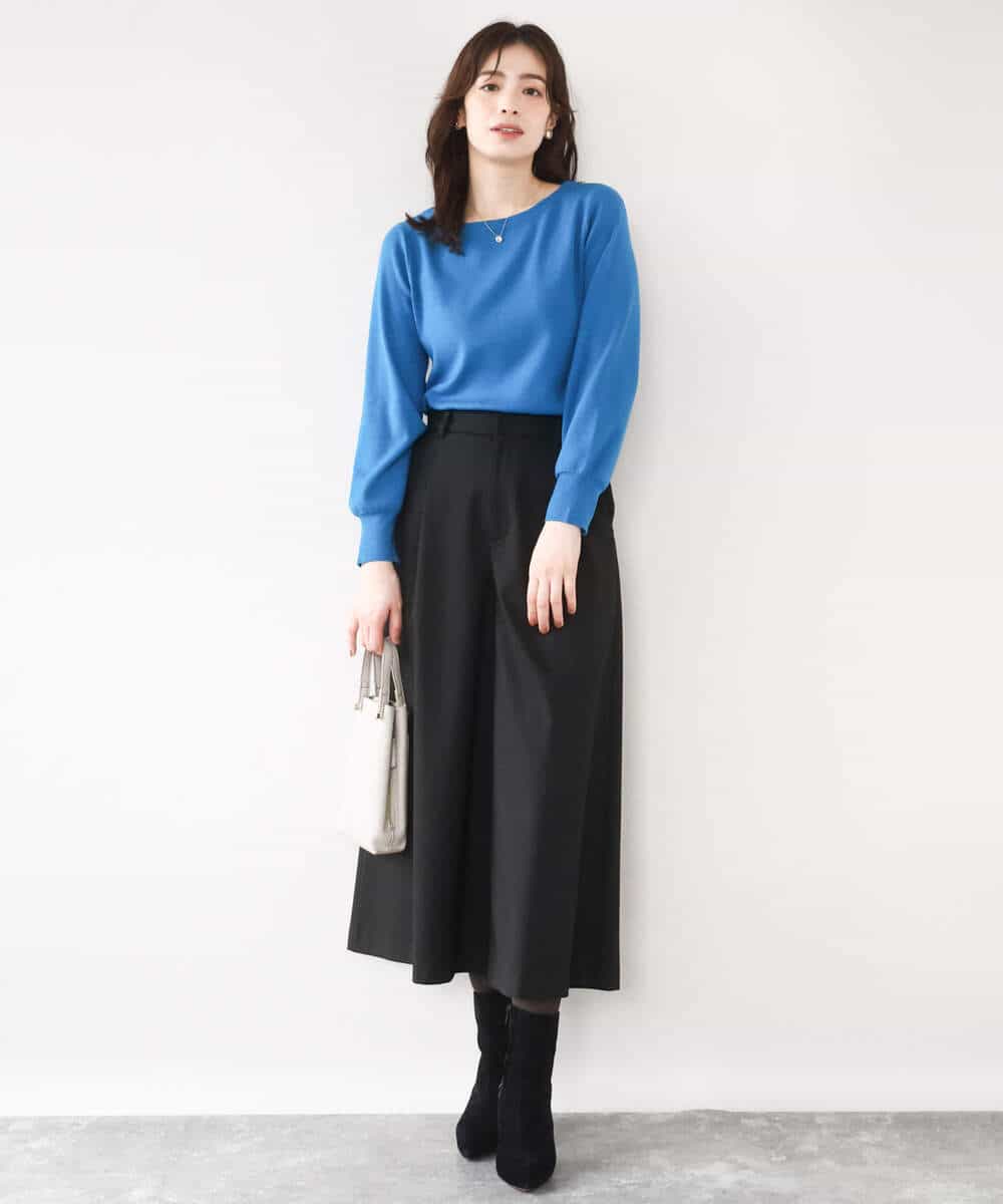 TRソフトストレッチ裏起毛ガウチョパンツ/洗える(ガウチョ・ワイド