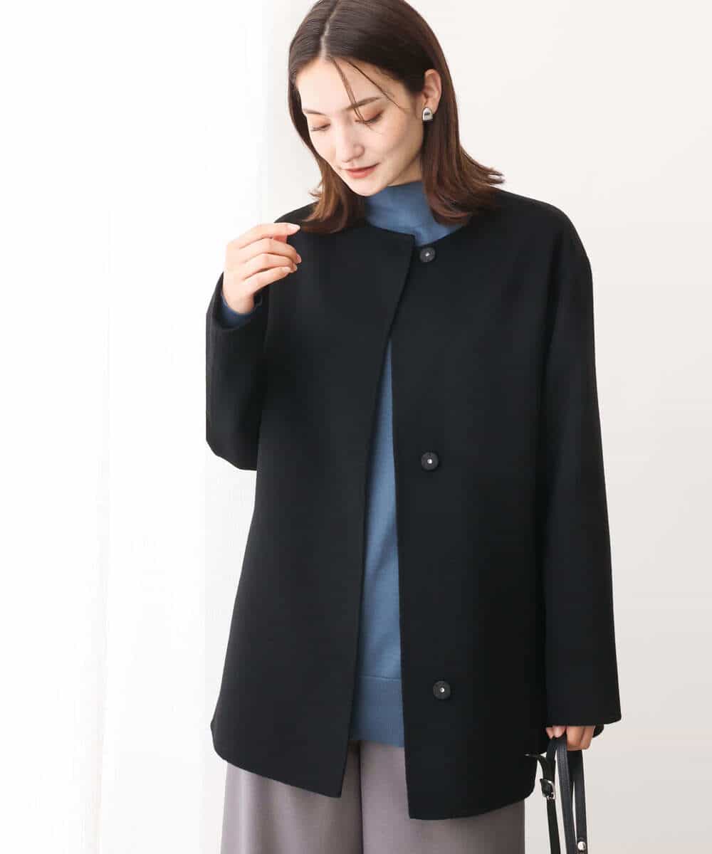 ミディ丈スムースリバーノーカラーコート(その他のコート・ブルゾン