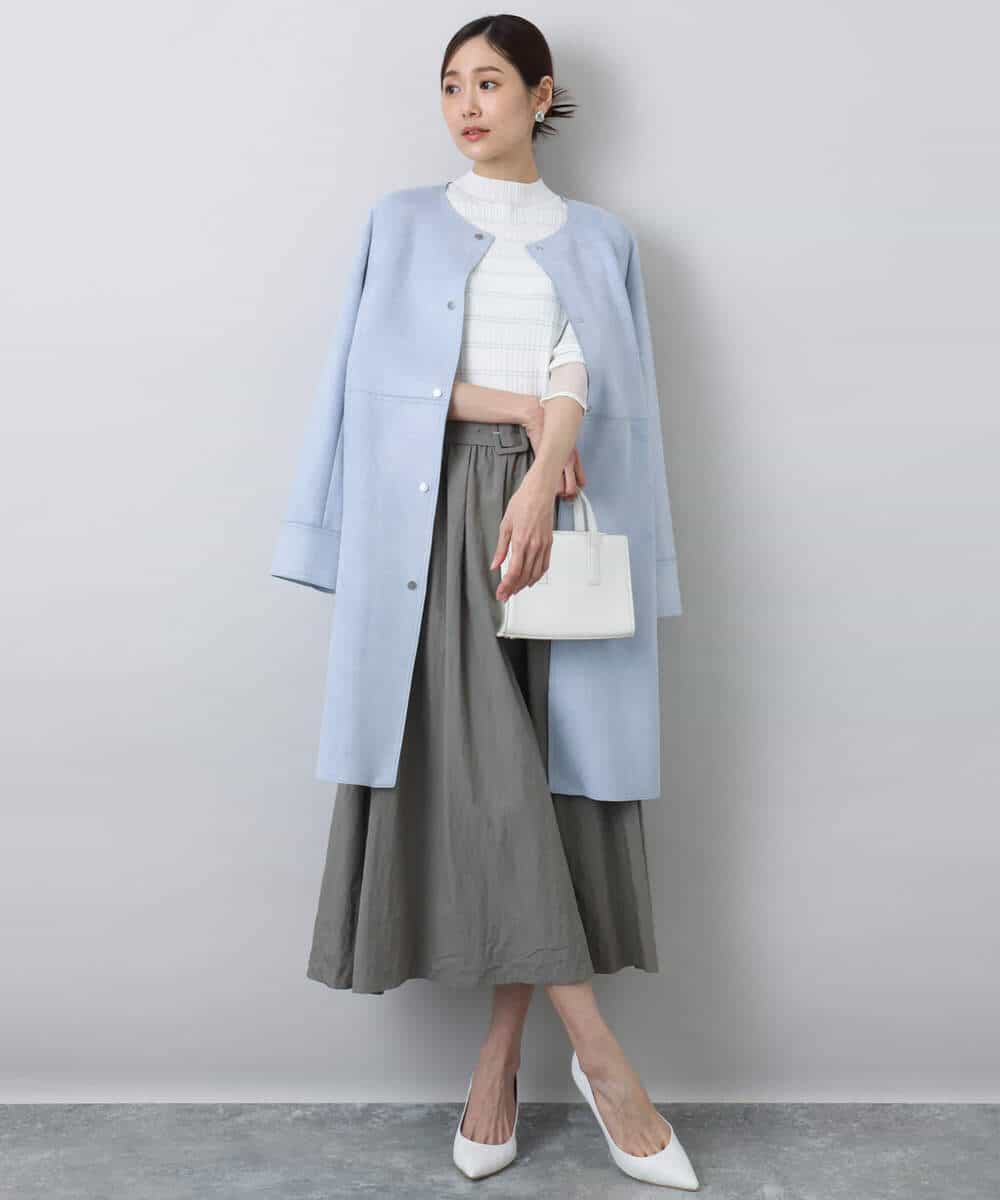 フェイクスウェードノーカラーコート/洗える(ノーカラーコート) | MK