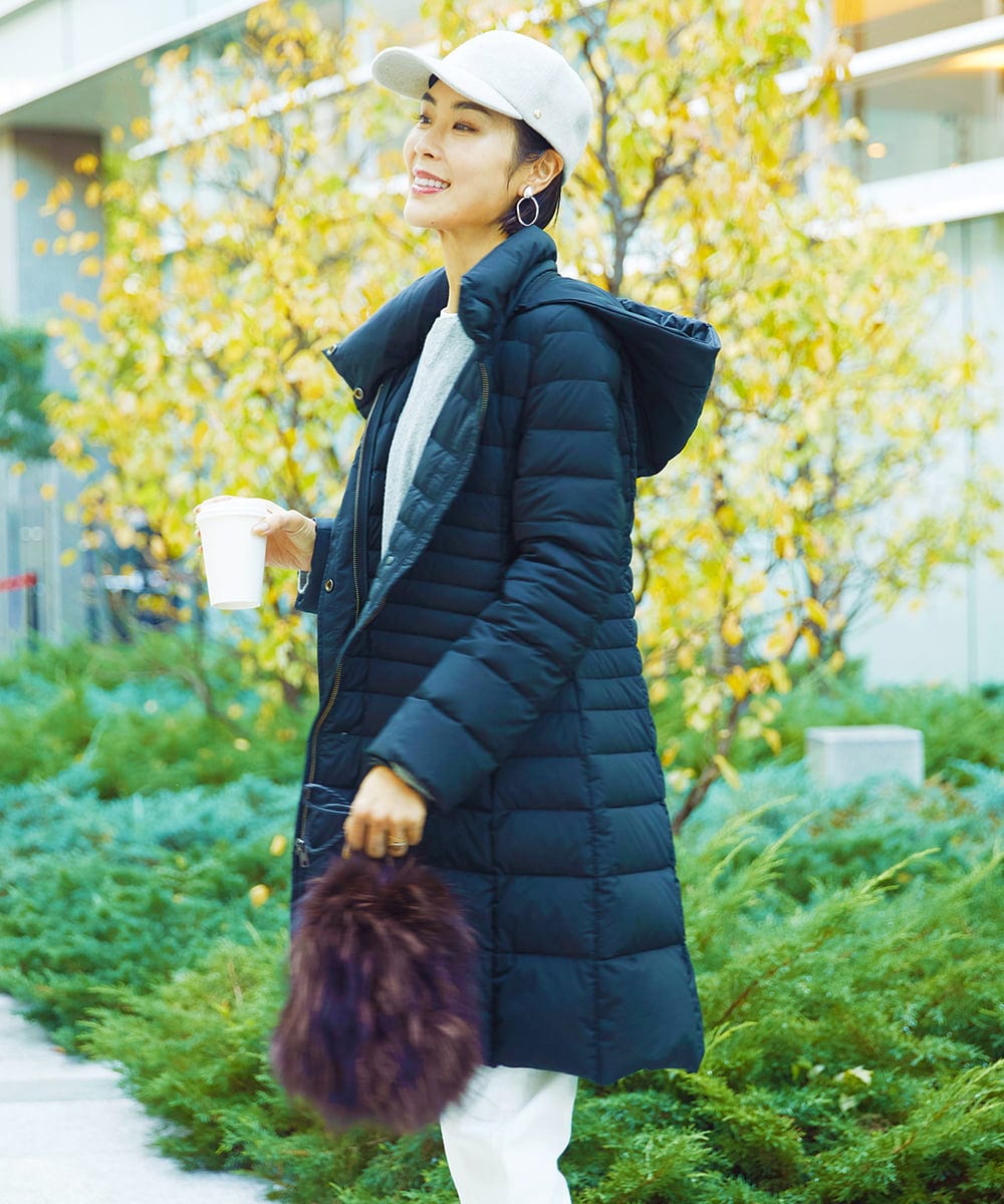 定番人気]2WAYストレッチダウンミドルコート(ダウンジャケット・コート