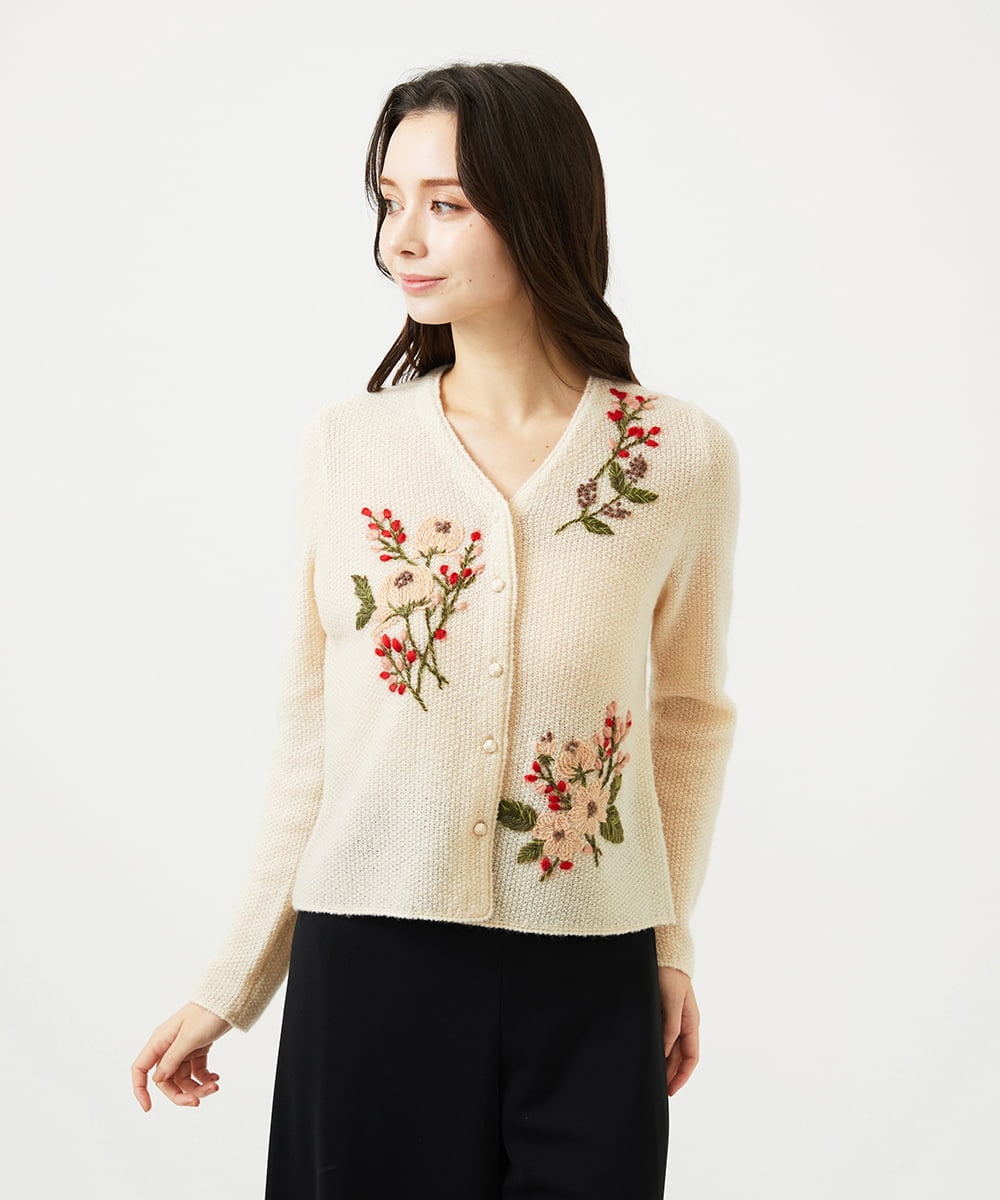 ポピーブーケ刺繍カーディガン(カーディガン) | Sybilla(シビラ