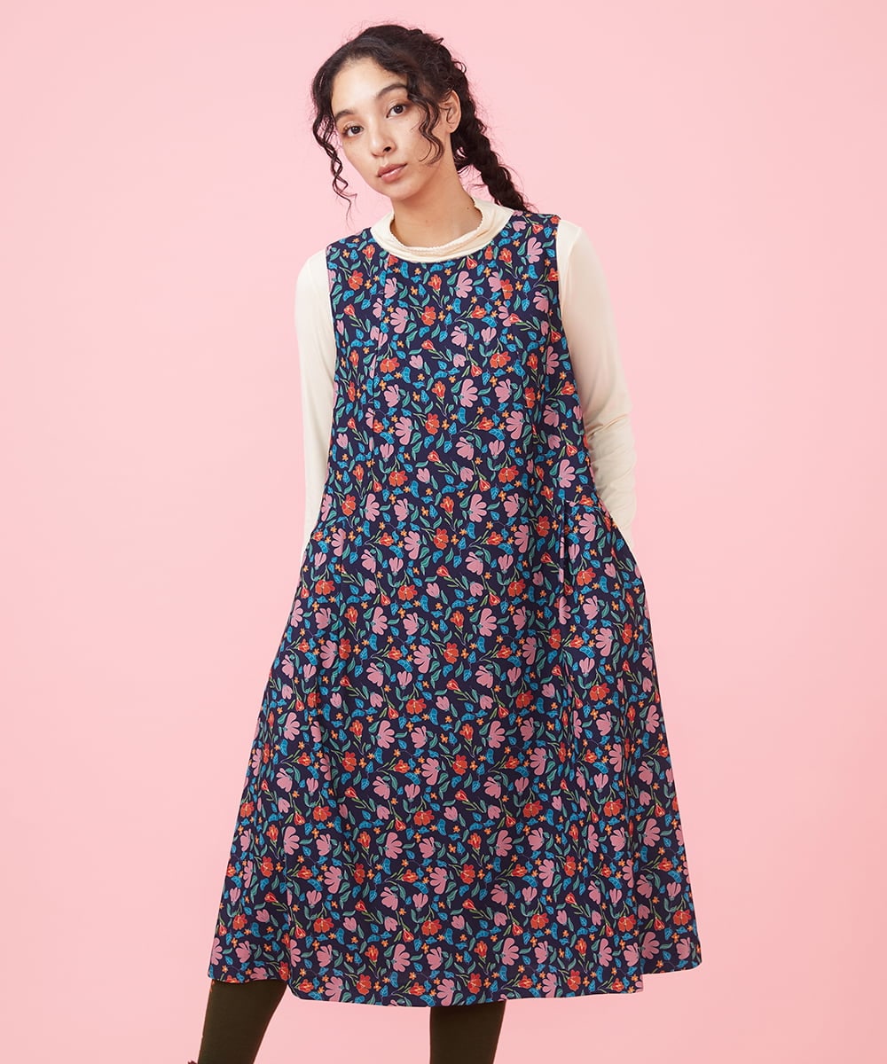 Pestinos フラワープリントノースリーブワンピース(ワンピース