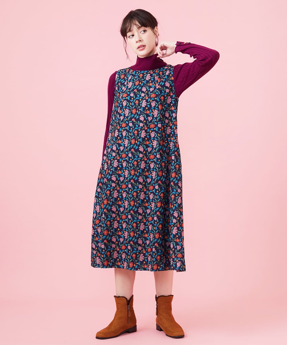 Pestinos フラワープリントノースリーブワンピース(ワンピース