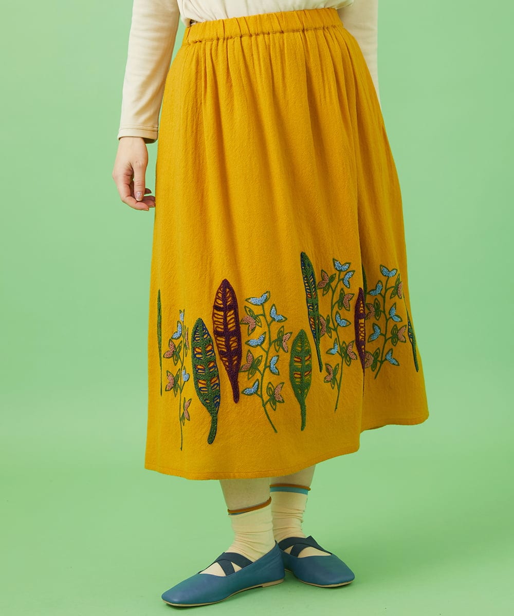 Calle インド刺繍フレアスカート(ミモレ丈スカート) | Jocomomola