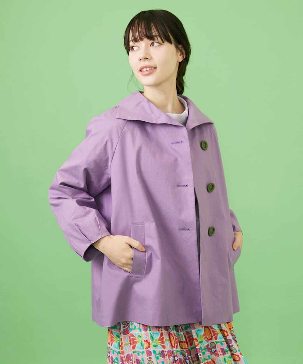 裏地プリント変形カラーミドルコート(その他のコート・ブルゾン