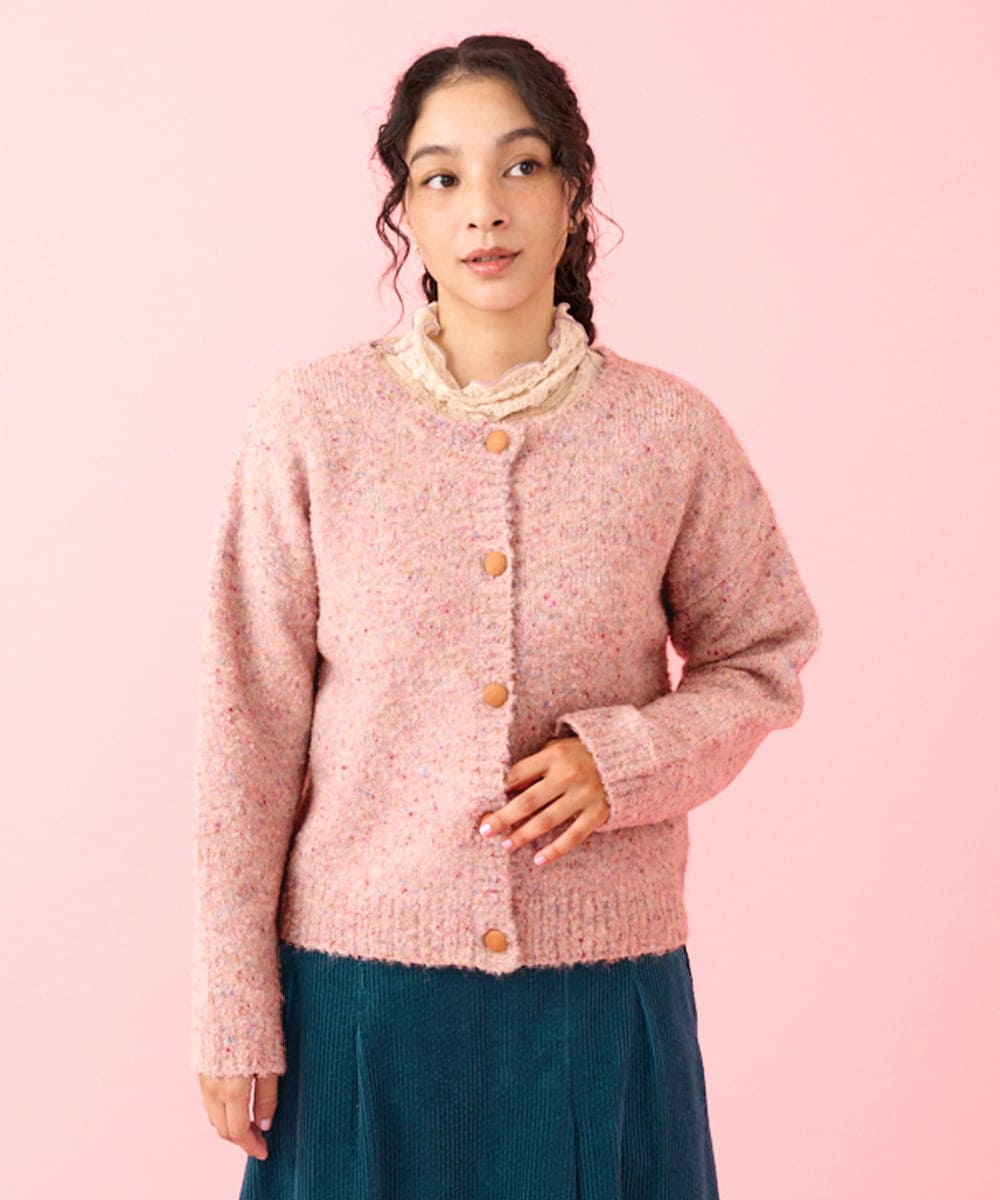 カラーネップ クルーネックカーディガン(カーディガン) | Jocomomola