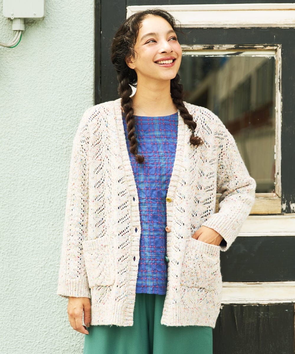 カラーネップ ニットカーディガン(カーディガン) | Jocomomola