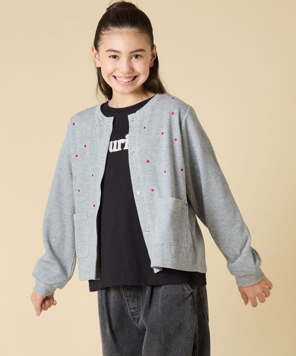 130-160]ハート刺繍カーディガン(カーディガン) | a.v.v KIDS(アー