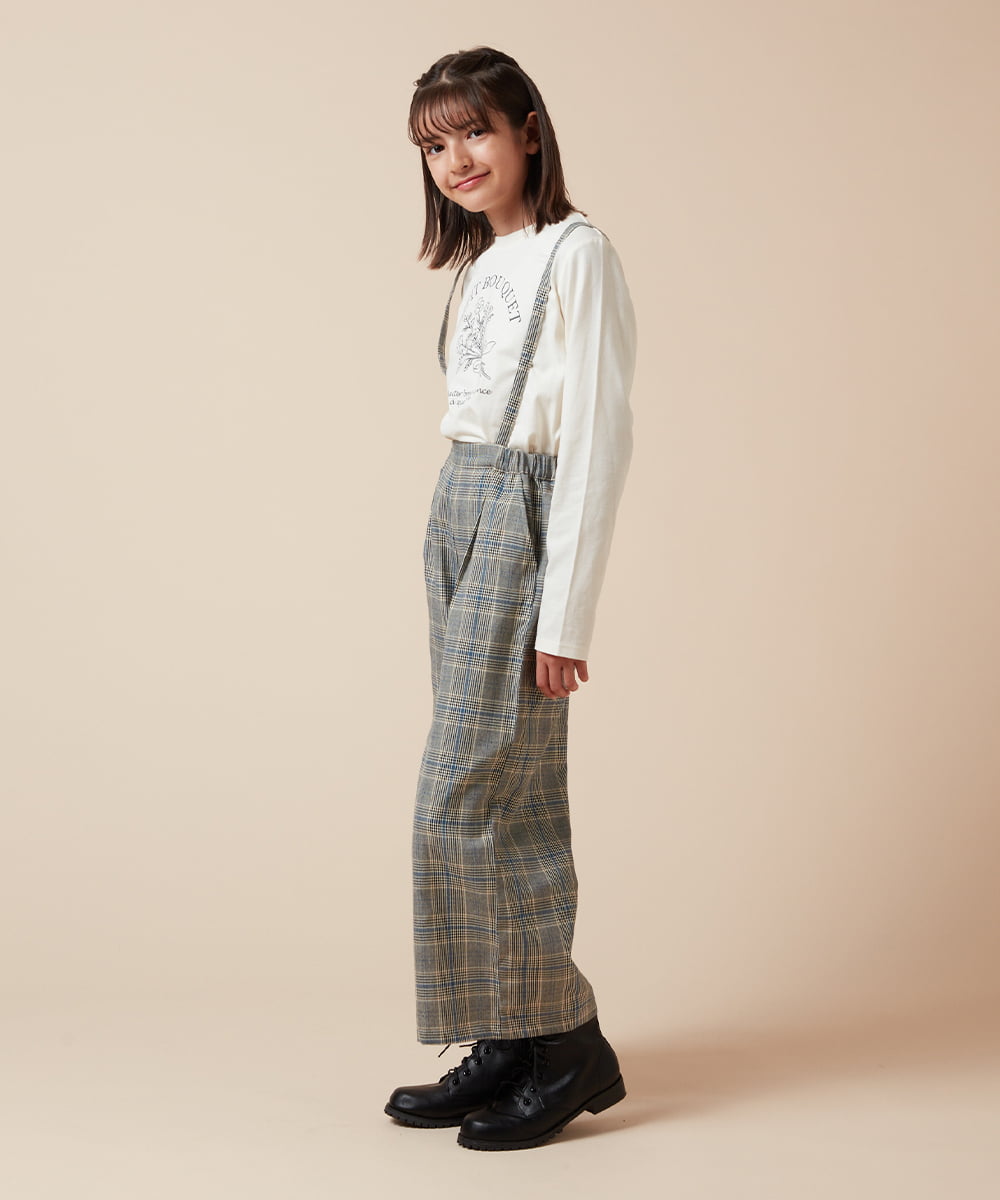 AUTHEN サス付きワイドパンツ コットン製 AUTHEN サス付きワイドパンツ