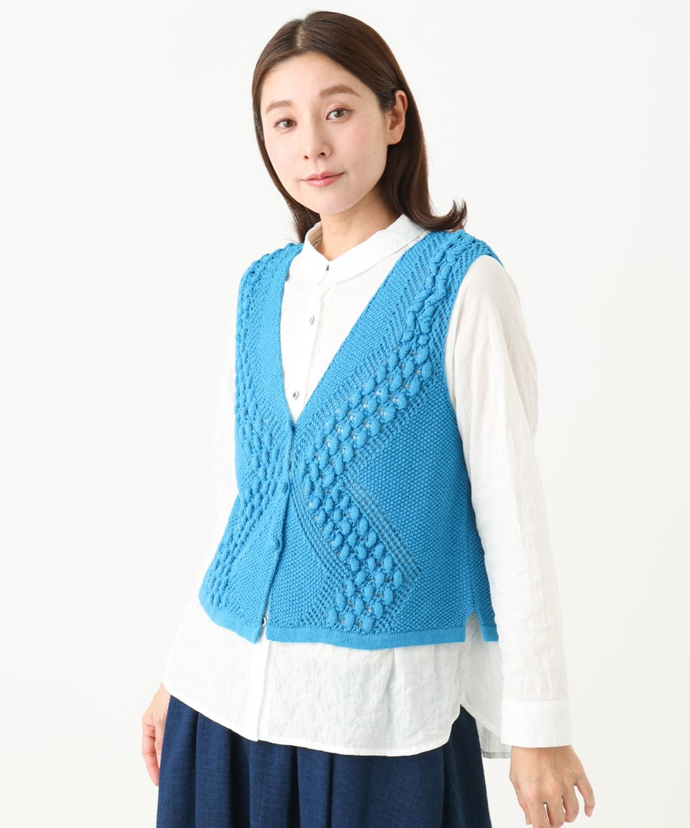 洗える]透かし編みGAUSSニットベスト(ベスト・ジレ) | GIANNI LO