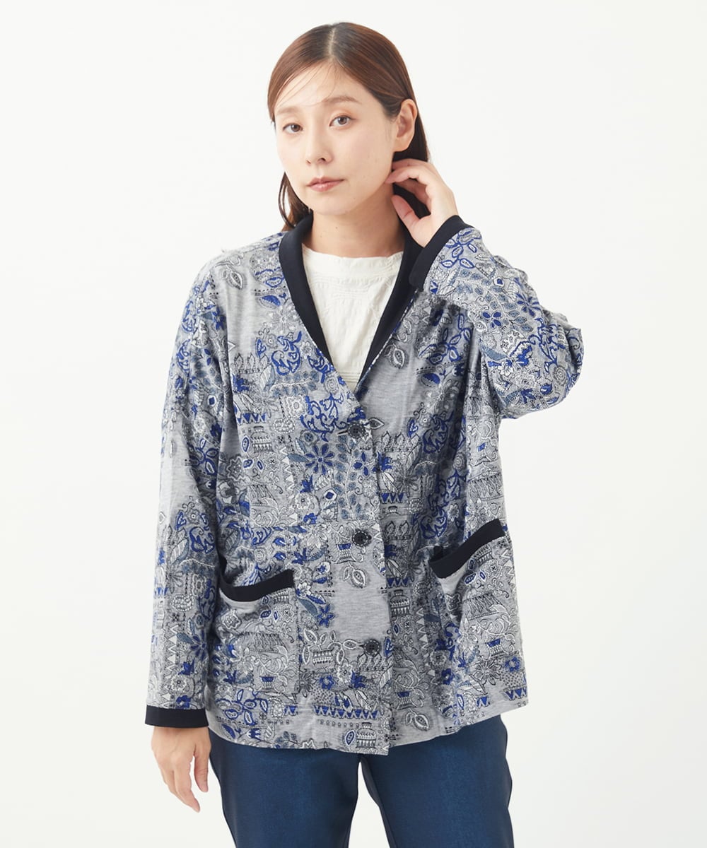 洗える・日本製]ワンダーランドジャガードカーディガン(その他の