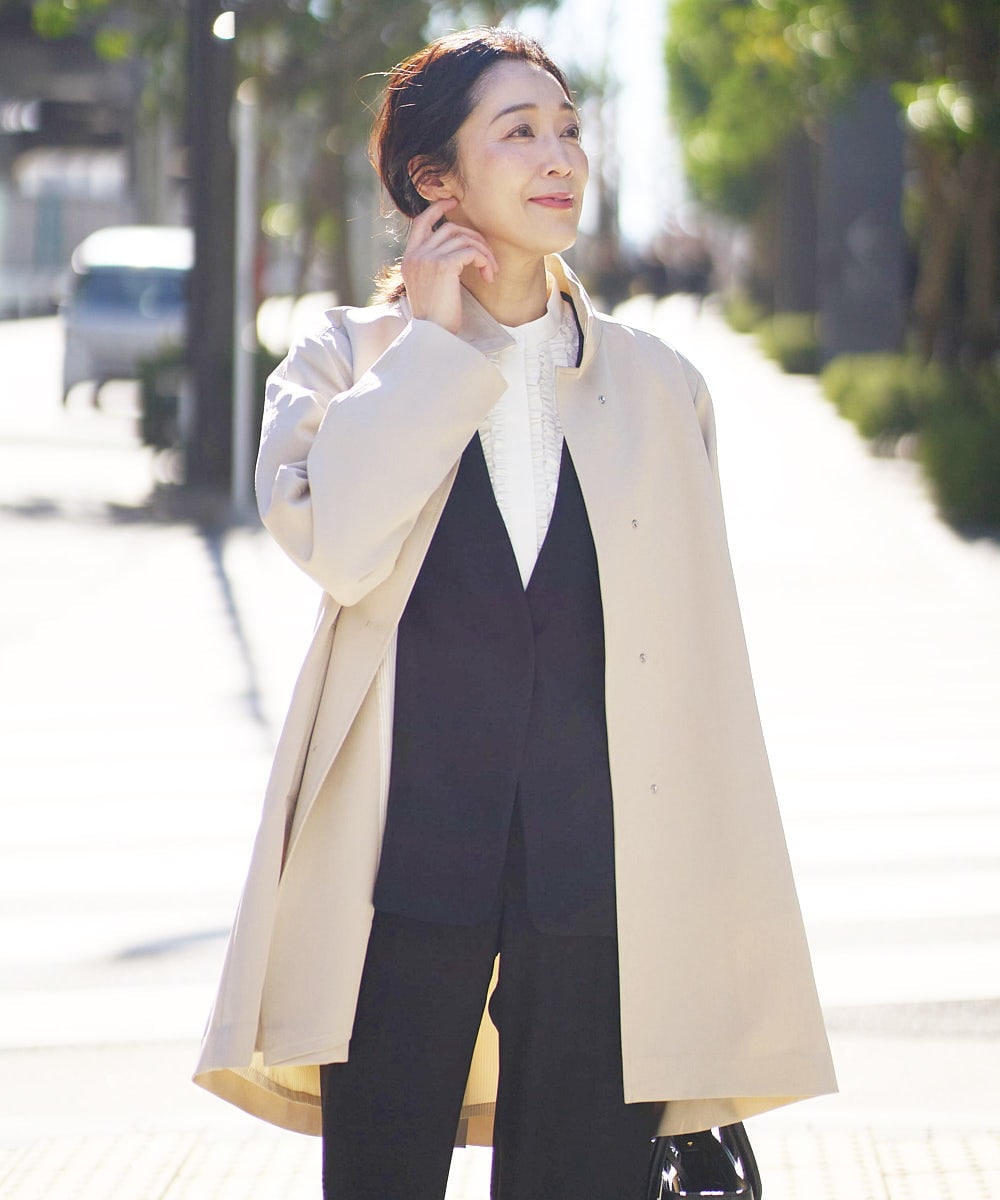 スタンドカラーAラインコート(ステンカラーコート) | GEORGES RECH