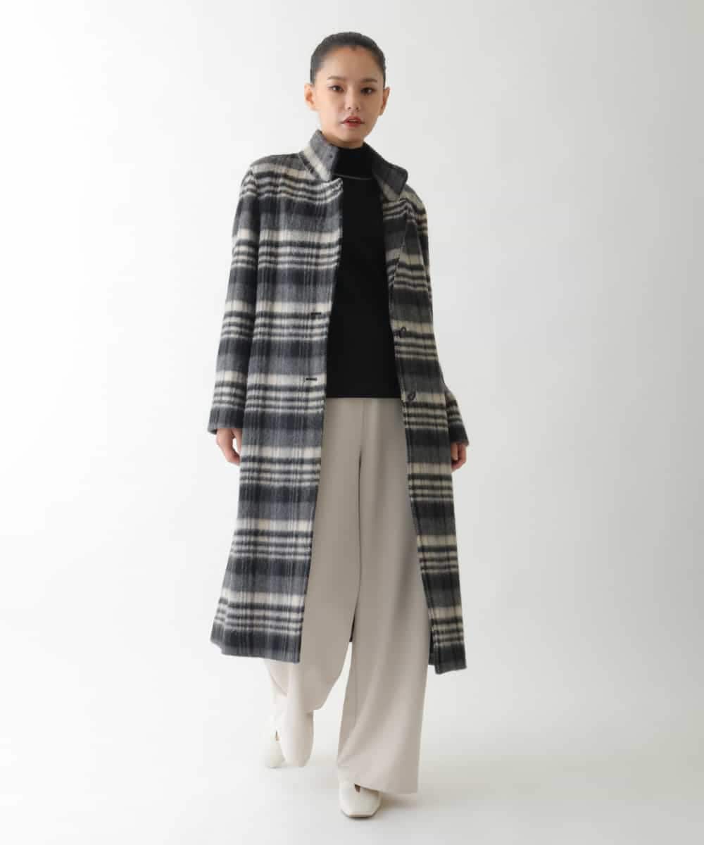 ウールシャギーチェック柄コート(その他のコート・ブルゾン) | HIROKO