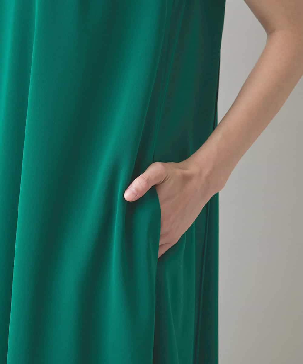 パイピングラインスリーブレスワンピース /日本製(ワンピース