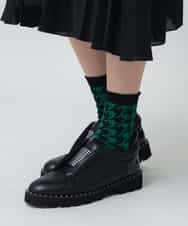 千鳥柄ジャカードソックス/日本製/洗濯機で洗える(レッグウェア