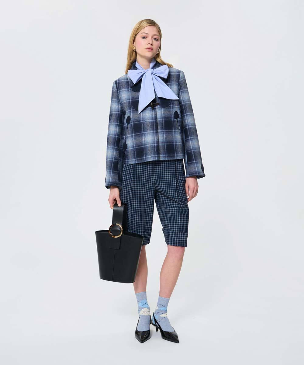 ファンシーチェックショートダッフルコート(ダッフルコート) | TARA