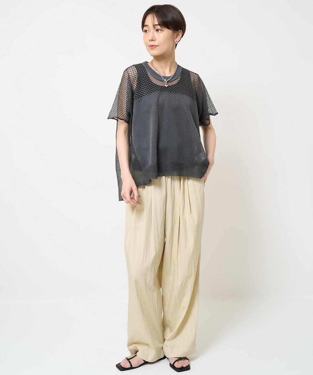 タックギャザーワイドパンツ(ガウチョ・ワイドパンツ) | al'aise