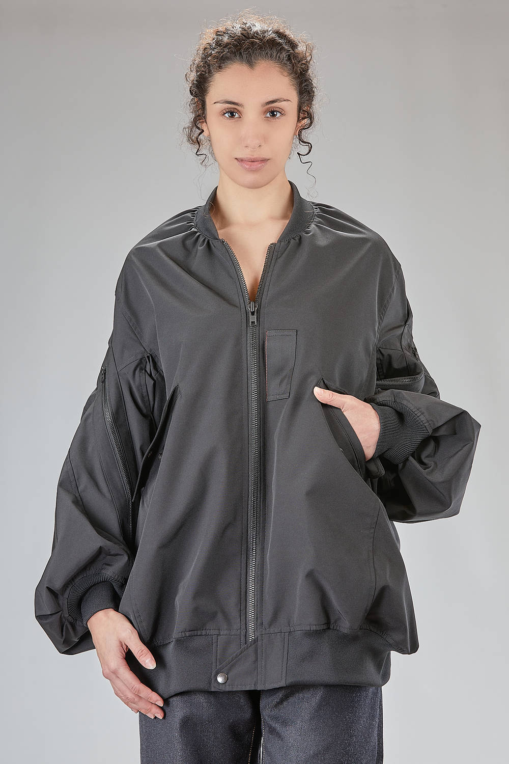 JUNYA WATANABE - Over Bomber Jacket In Polyester And Cotton Oxford