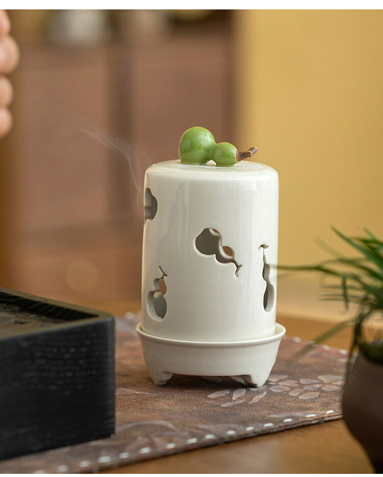 癒し 香炉 お香・線香立て 瓢箪 ひょうたん 磁器 仏具 かわいい 瓢箪