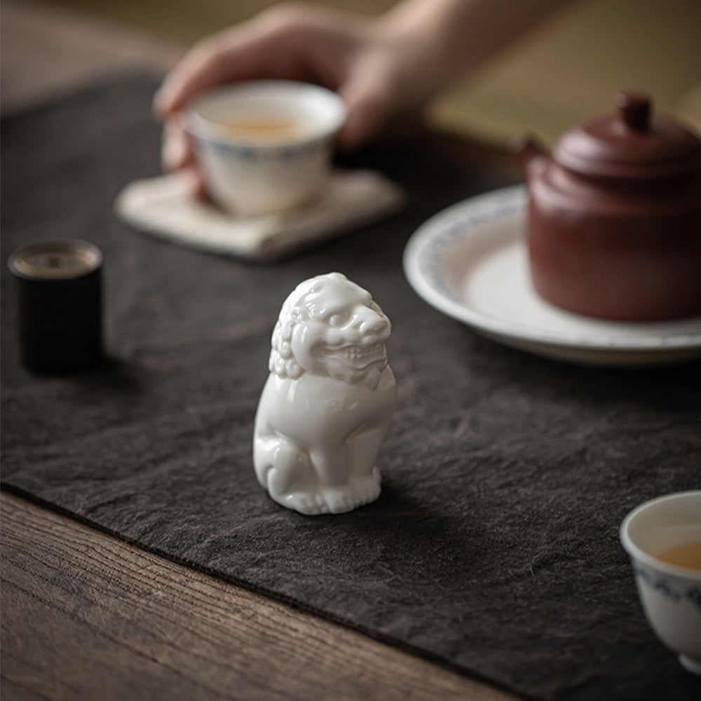 1匹のみ】IwaiLoft 獅子の置物 白獅子 白盛 陶磁器 家の守り神 魔除け